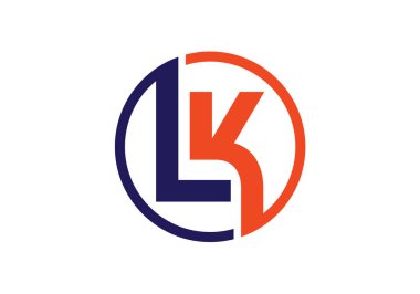 İlk Monogram Harf L Logo Tasarım Vektör Şablonu. LK Harf Logosu Tasarımı