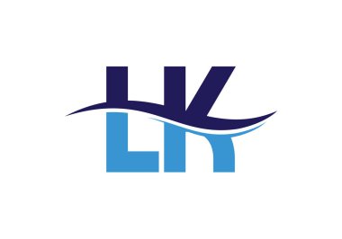 İlk Monogram Harf L Logo Tasarım Vektör Şablonu. LK Harf Logosu Tasarımı