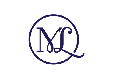 İlk Monogram M L Logo Tasarım Vektör Şablonu. ML Harf Logo Tasarımı