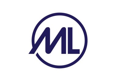 İlk Monogram M L Logo Tasarım Vektör Şablonu. ML Harf Logo Tasarımı