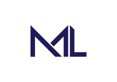 İlk Monogram M L Logo Tasarım Vektör Şablonu. ML Harf Logo Tasarımı
