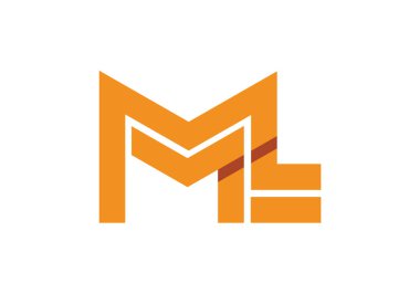 İlk Monogram M L Logo Tasarım Vektör Şablonu. ML Harf Logo Tasarımı