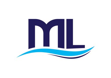 İlk Monogram M L Logo Tasarım Vektör Şablonu. ML Harf Logo Tasarımı