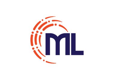 İlk Monogram M L Logo Tasarım Vektör Şablonu. ML Harf Logo Tasarımı