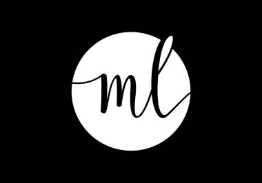 İlk Monogram M L Logo Tasarım Vektör Şablonu. ML Harf Logo Tasarımı