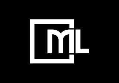 İlk Monogram M L Logo Tasarım Vektör Şablonu. ML Harf Logo Tasarımı