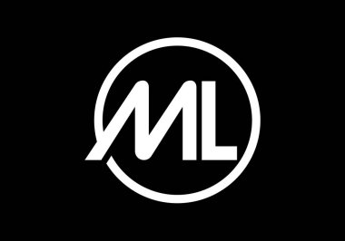 İlk Monogram M L Logo Tasarım Vektör Şablonu. ML Harf Logo Tasarımı