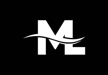 İlk Monogram M L Logo Tasarım Vektör Şablonu. ML Harf Logo Tasarımı