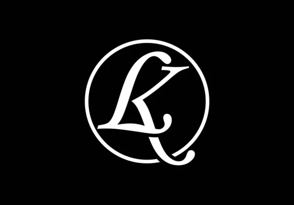 初期のモノグラム文字L Kロゴデザインベクトルテンプレート Lkレターロゴデザイン — ストックベクタ