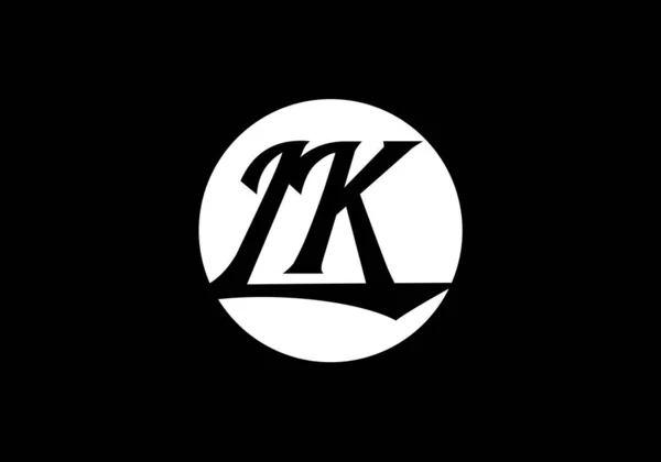 初期のモノグラム文字L Kロゴデザインベクトルテンプレート Lkレターロゴデザイン — ストックベクタ