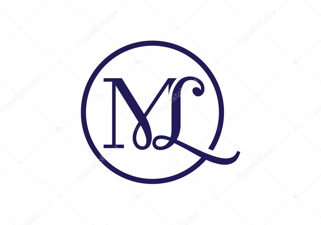 Initial Monogram Letter M L Logo Design Vector Template. ML Letter Logo Design