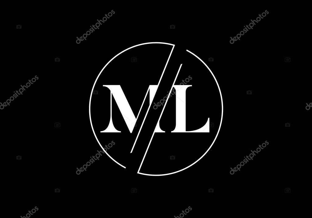 Initial Monogram Letter M L Logo Design Vector Template. ML Letter Logo Design