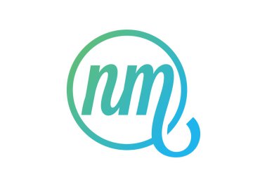 İlk Monogram Harf N M Logo Tasarım Vektör Şablonu. NM Harf Logosu Tasarımı