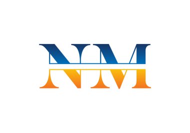 İlk Monogram Harf N M Logo Tasarım Vektör Şablonu. NM Harf Logosu Tasarımı
