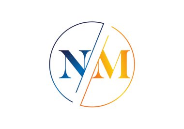İlk Monogram Harf N M Logo Tasarım Vektör Şablonu. NM Harf Logosu Tasarımı