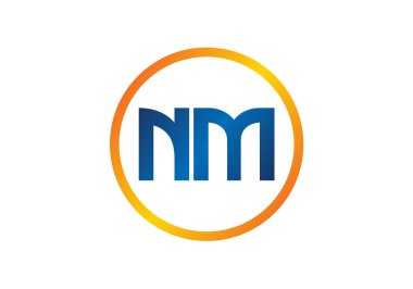 İlk Monogram Harf N M Logo Tasarım Vektör Şablonu. NM Harf Logosu Tasarımı