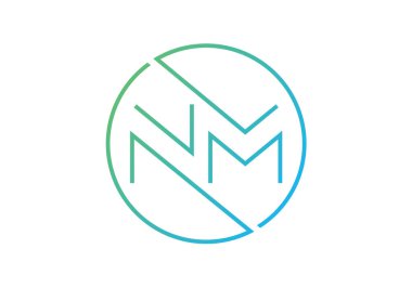 İlk Monogram Harf N M Logo Tasarım Vektör Şablonu. NM Harf Logosu Tasarımı
