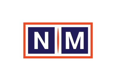 İlk Monogram Harf N M Logo Tasarım Vektör Şablonu. NM Harf Logosu Tasarımı