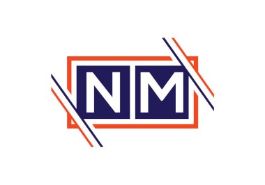 İlk Monogram Harf N M Logo Tasarım Vektör Şablonu. NM Harf Logosu Tasarımı