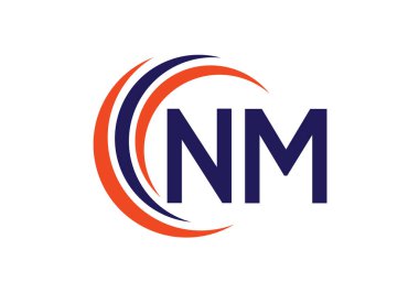 İlk Monogram Harf N M Logo Tasarım Vektör Şablonu. NM Harf Logosu Tasarımı