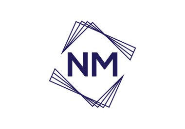 İlk Monogram Harf N M Logo Tasarım Vektör Şablonu. NM Harf Logosu Tasarımı