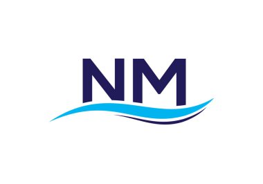 İlk Monogram Harf N M Logo Tasarım Vektör Şablonu. NM Harf Logosu Tasarımı