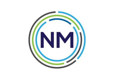 İlk Monogram Harf N M Logo Tasarım Vektör Şablonu. NM Harf Logosu Tasarımı