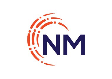 İlk Monogram Harf N M Logo Tasarım Vektör Şablonu. NM Harf Logosu Tasarımı