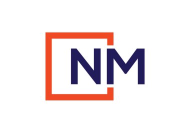 İlk Monogram Harf N M Logo Tasarım Vektör Şablonu. NM Harf Logosu Tasarımı