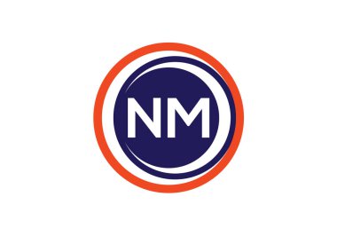 İlk Monogram Harf N M Logo Tasarım Vektör Şablonu. NM Harf Logosu Tasarımı