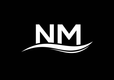 İlk Monogram Harf N M Logo Tasarım Vektör Şablonu. NM Harf Logosu Tasarımı