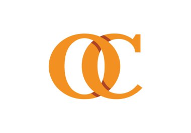 İlk Monogram Harf O C Logo Tasarım Vektör Şablonu. OC Harf Logosu Tasarımı