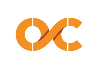 İlk Monogram Harf O C Logo Tasarım Vektör Şablonu. OC Harf Logosu Tasarımı