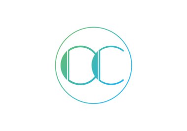 İlk Monogram Harf O C Logo Tasarım Vektör Şablonu. OC Harf Logosu Tasarımı