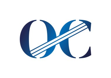 İlk Monogram Harf O C Logo Tasarım Vektör Şablonu. OC Harf Logosu Tasarımı