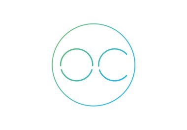 İlk Monogram Harf O C Logo Tasarım Vektör Şablonu. OC Harf Logosu Tasarımı