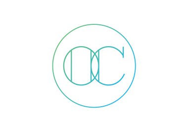 İlk Monogram Harf O C Logo Tasarım Vektör Şablonu. OC Harf Logosu Tasarımı