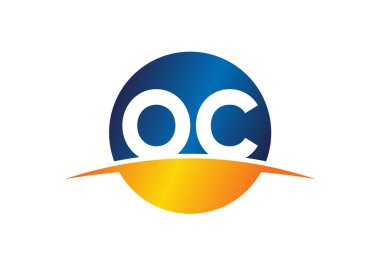 İlk Monogram Harf O C Logo Tasarım Vektör Şablonu. OC Harf Logosu Tasarımı
