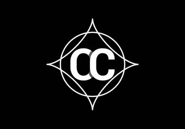 İlk Monogram Harf O C Logo Tasarım Vektör Şablonu. OC Harf Logosu Tasarımı