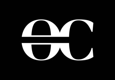 İlk Monogram Harf O C Logo Tasarım Vektör Şablonu. OC Harf Logosu Tasarımı