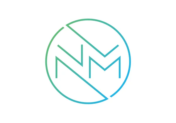 İlk Monogram Harf N M Logo Tasarım Vektör Şablonu. NM Harf Logosu Tasarımı