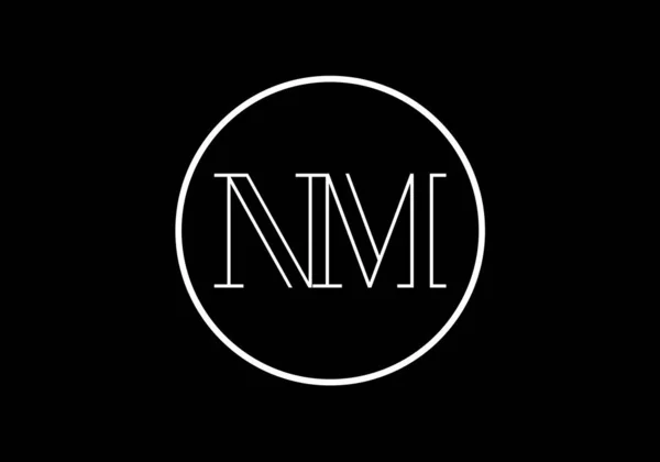 初期のモノグラム文字N Mロゴデザインベクトルテンプレート Nmレターロゴデザイン — ストックベクタ