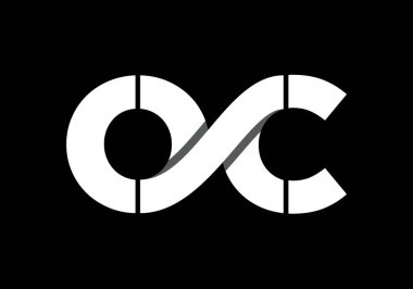 İlk Monogram Harf O C Logo Tasarım Vektör Şablonu. OC Harf Logosu Tasarımı