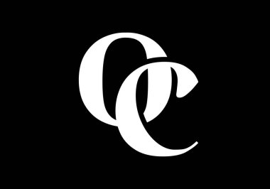 İlk Monogram Harf O C Logo Tasarım Vektör Şablonu. OC Harf Logosu Tasarımı