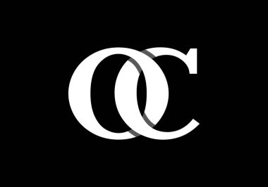 İlk Monogram Harf O C Logo Tasarım Vektör Şablonu. OC Harf Logosu Tasarımı