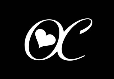 İlk Monogram Harf O C Logo Tasarım Vektör Şablonu. OC Harf Logosu Tasarımı