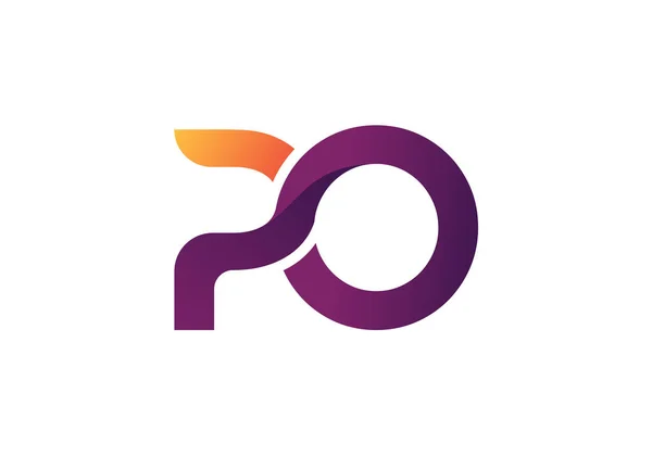 Baş Monogram Harf P O Logo Tasarım Vektör Şablonu. Posta Mektup Logosu Tasarımı