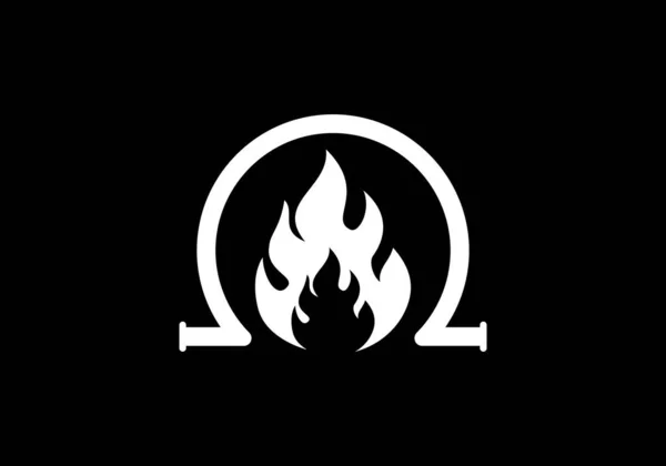Ateş Alev Ikonu Damla Şeklinde Petrol Gaz Endüstrisi Logo Tasarımı — Stok Vektör