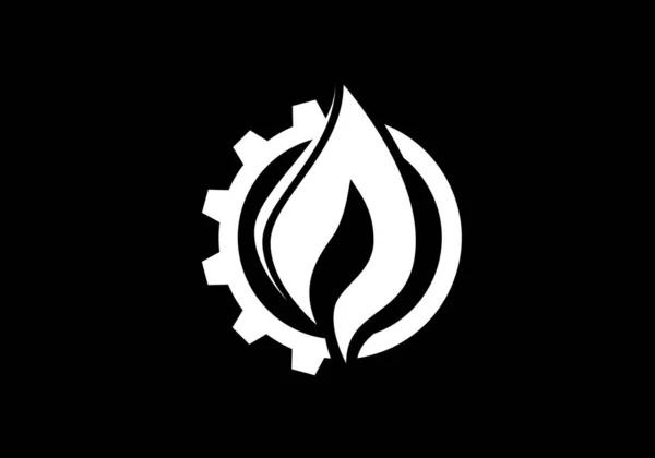 Ikona Ognia Kształcie Kropli Koncepcja Projektowania Logo Przemysłu Naftowego Gazowego — Wektor stockowy