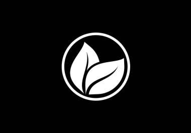 Yaprak simgesi işareti, yeşil logo, organik logo
